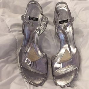 Stuart Weitzman silver sandals, size 9.5/39.5